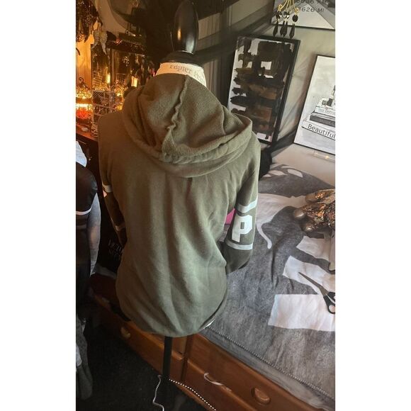 VS Pink Stretch Fleece Full-Zip Hoodie hooded jacket sweatshirt - Picture 5 of 6